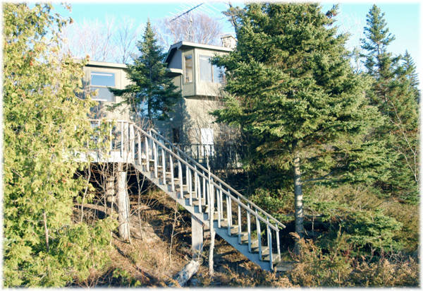 Beachfront House For Rent - View of High Island from large deck
