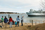 Greeting the first Emerald Isle Ferry