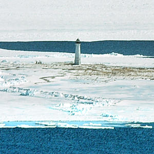 Grays Reef Light Winter Aerial Photo