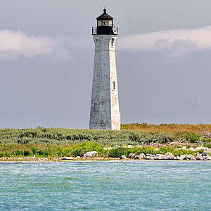 Grays Reef Light Winter Aerial Photo